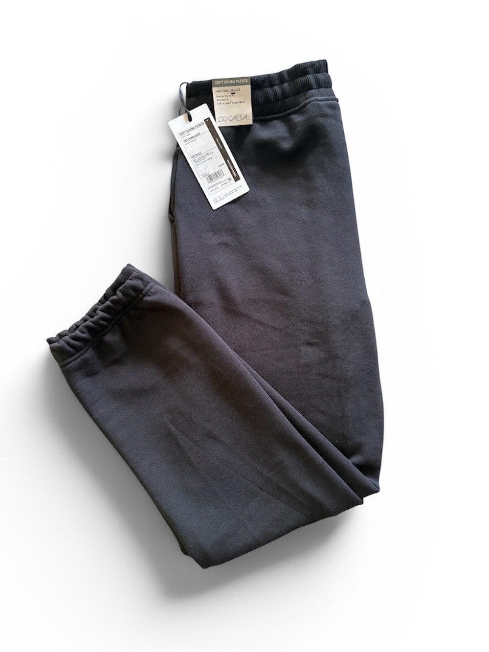 NWT CALIA Women's Black Scuba Fleece Jogger Pants